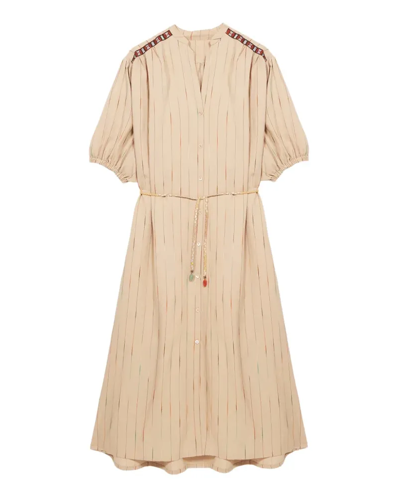 Fortela Vera striped midi dress - Nude Nude