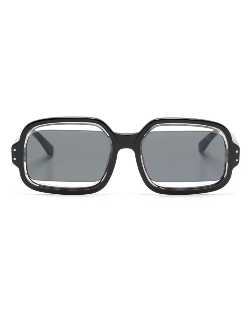 Henrik Vibskov Olga Sonnenbrille mit eckigem Gestell - Schwarz Schwarz
