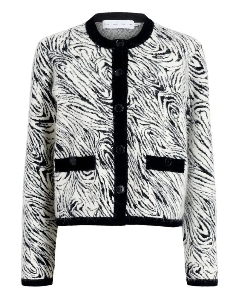 Proenza Schouler Amina Cardigan mit Zebra-Print - Schwarz Schwarz