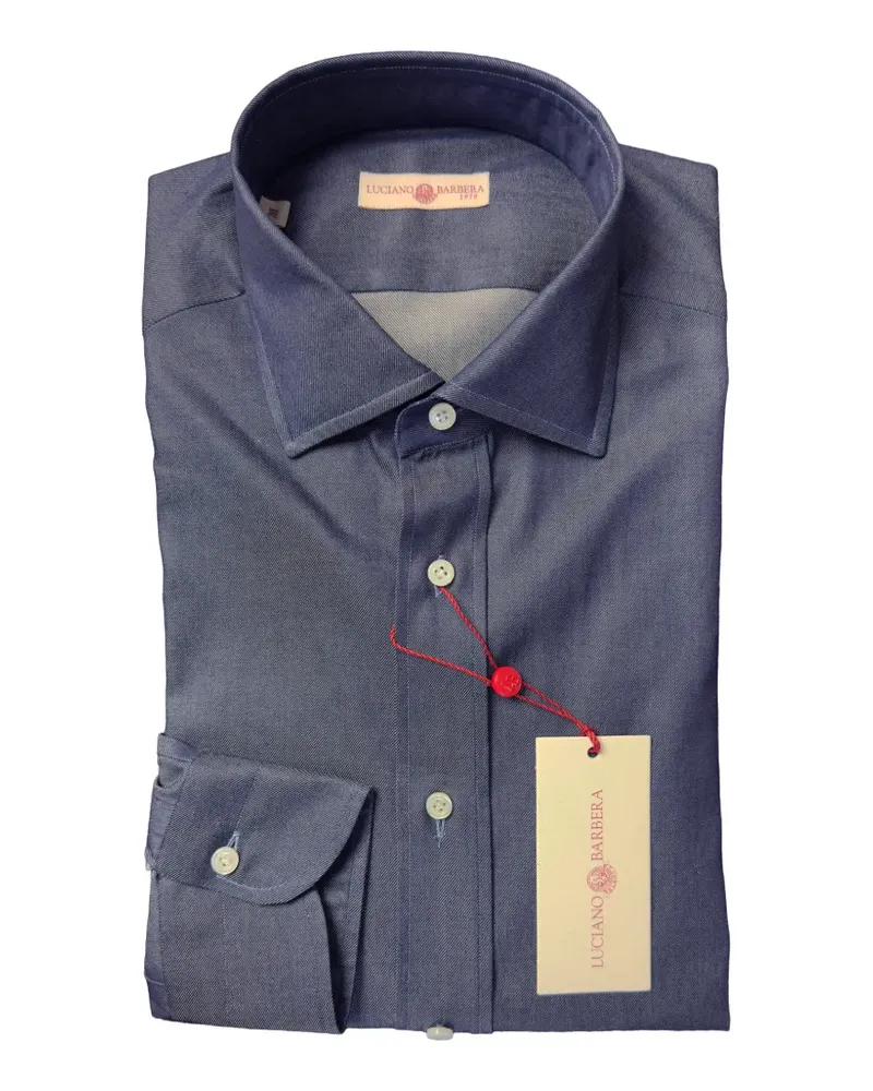 Luciano Barbera chambray cotton shirt - Blau Blau
