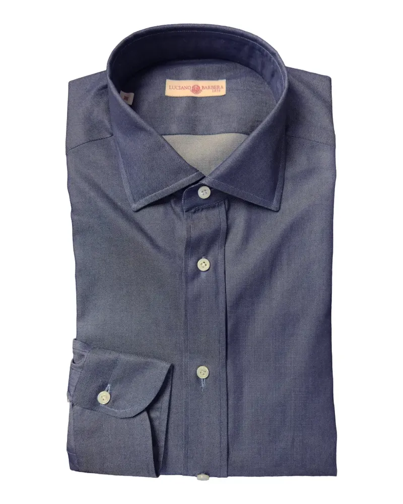 Luciano Barbera Hemd aus Chambray - Blau Blau