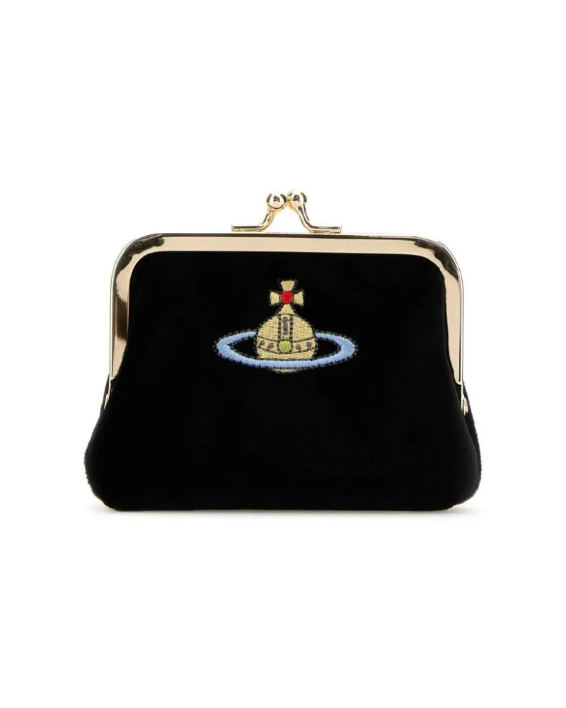 Vivienne Westwood Portemonnaie mit Orb-Stickerei - Schwarz Schwarz