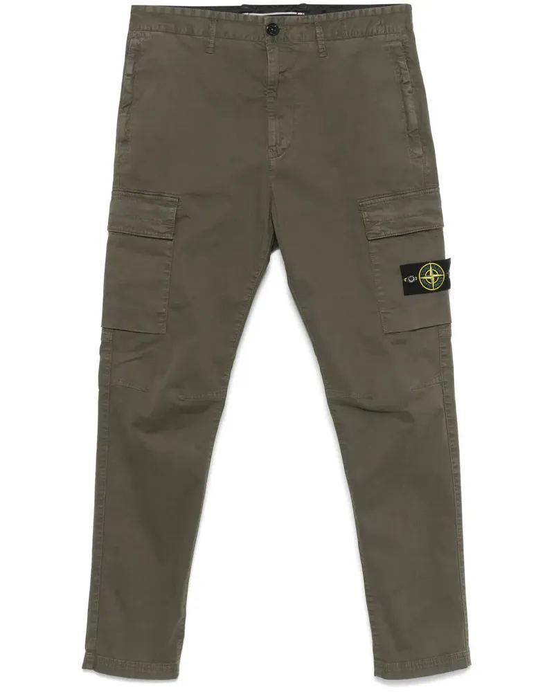 Stone Island Hose mit Kompass-Patch - Grün Grün