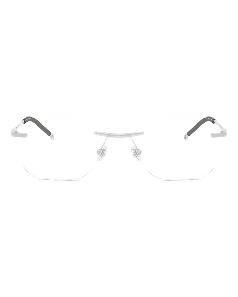 Diesel Brille mit eckigem Gestell - Silber Silber