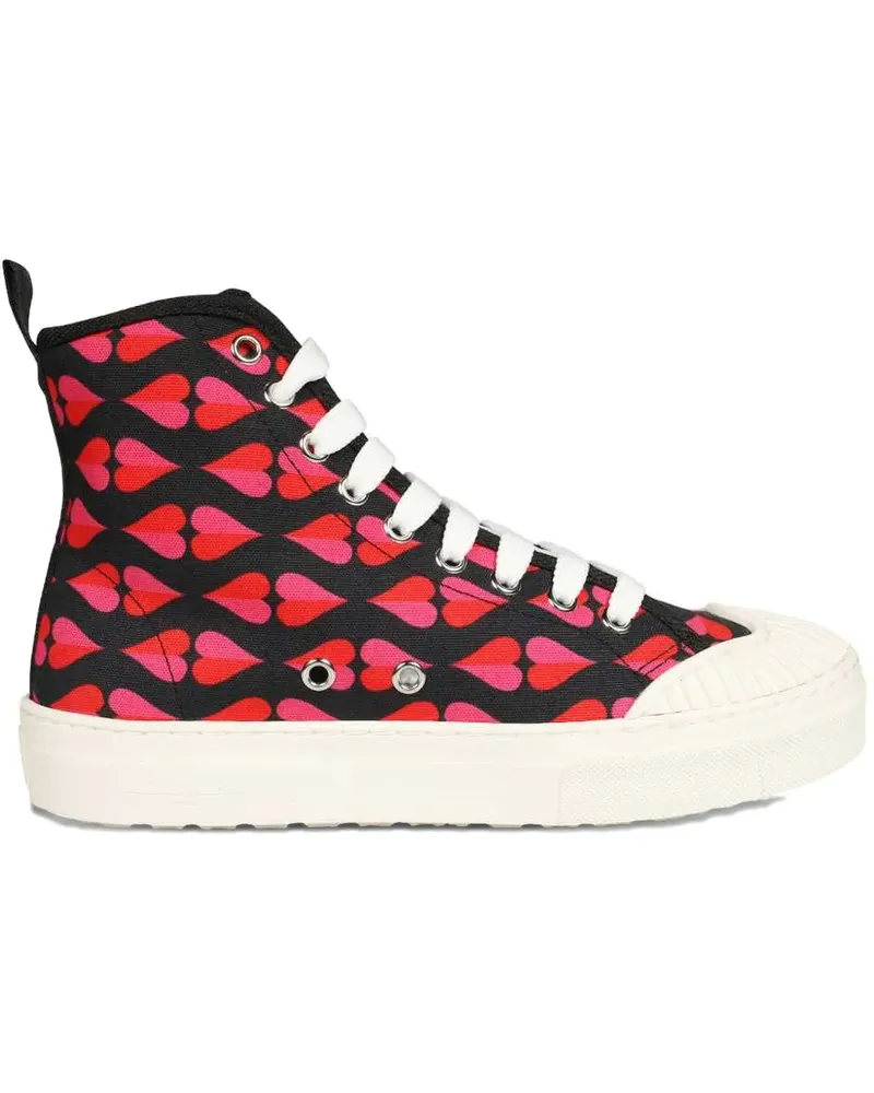 Max Mara Sneakers mit Herz-Print - Schwarz Schwarz