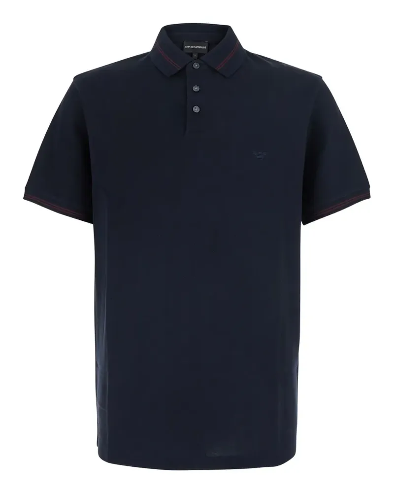 Emporio Armani Poloshirt mit Logo-Stickerei - Blau Blau