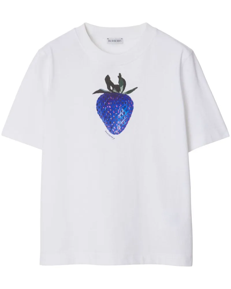 Burberry T-Shirt mit Erdbeer-Print - Weiß Weiß