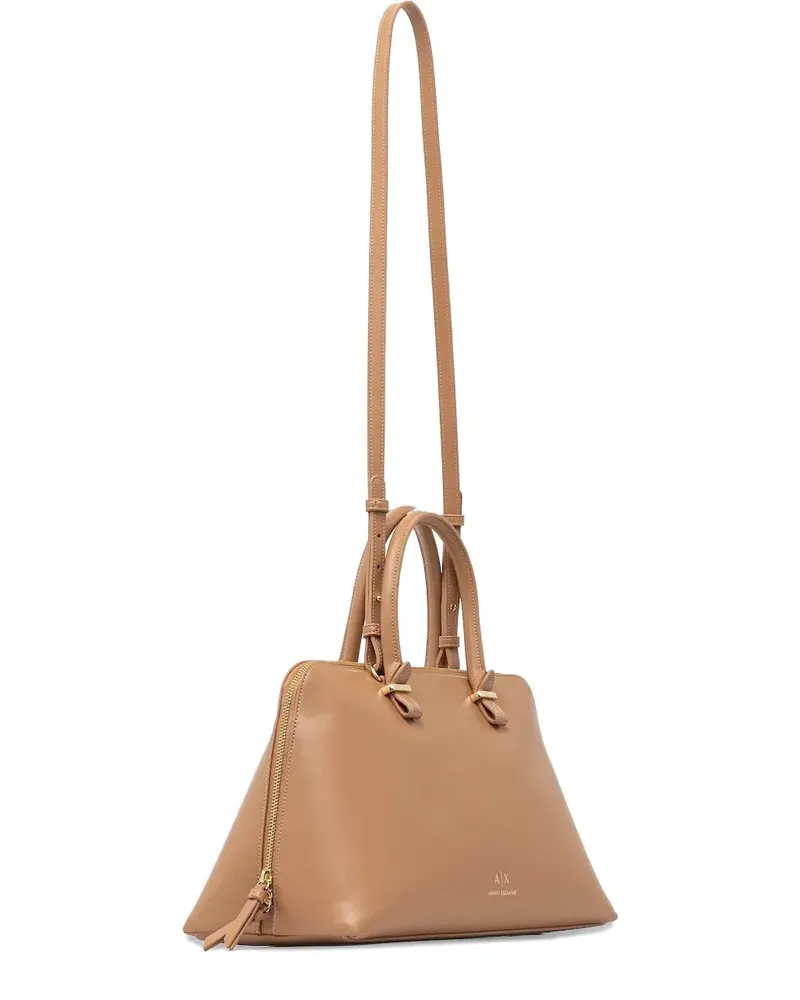 Armani Exchange Reißverschluss-Tote Bag mit Henkel - Braun Braun