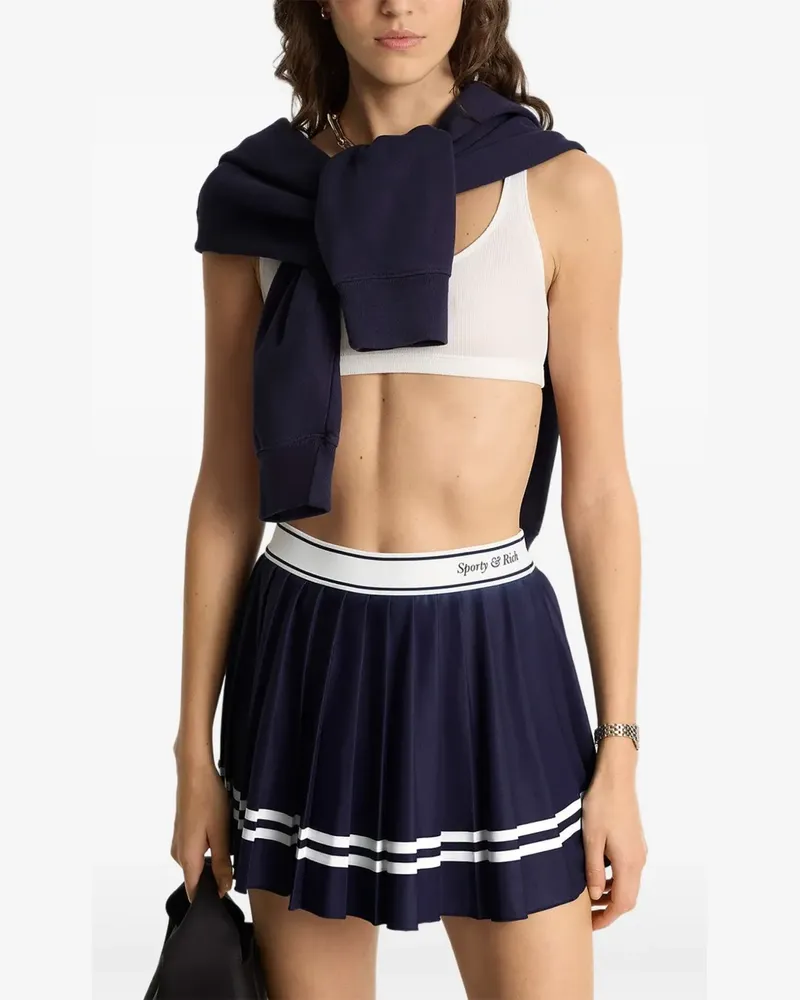SPORTY & RICH Gestreifter Minirock - Blau Blau
