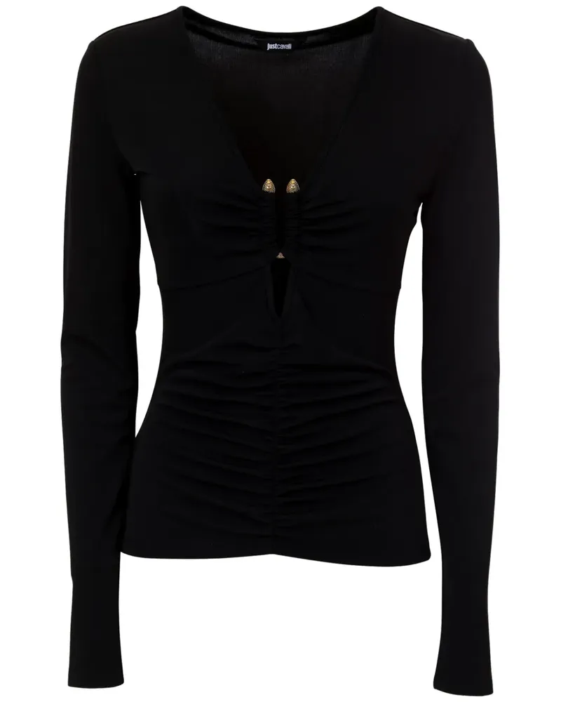 Just Cavalli Oberteil mit Cut-Outs - Schwarz Schwarz