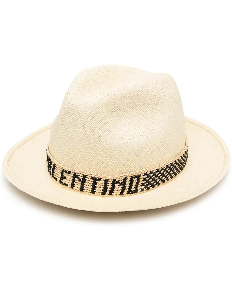 Valentino Garavani Strohhut mit Logo - Nude Nude