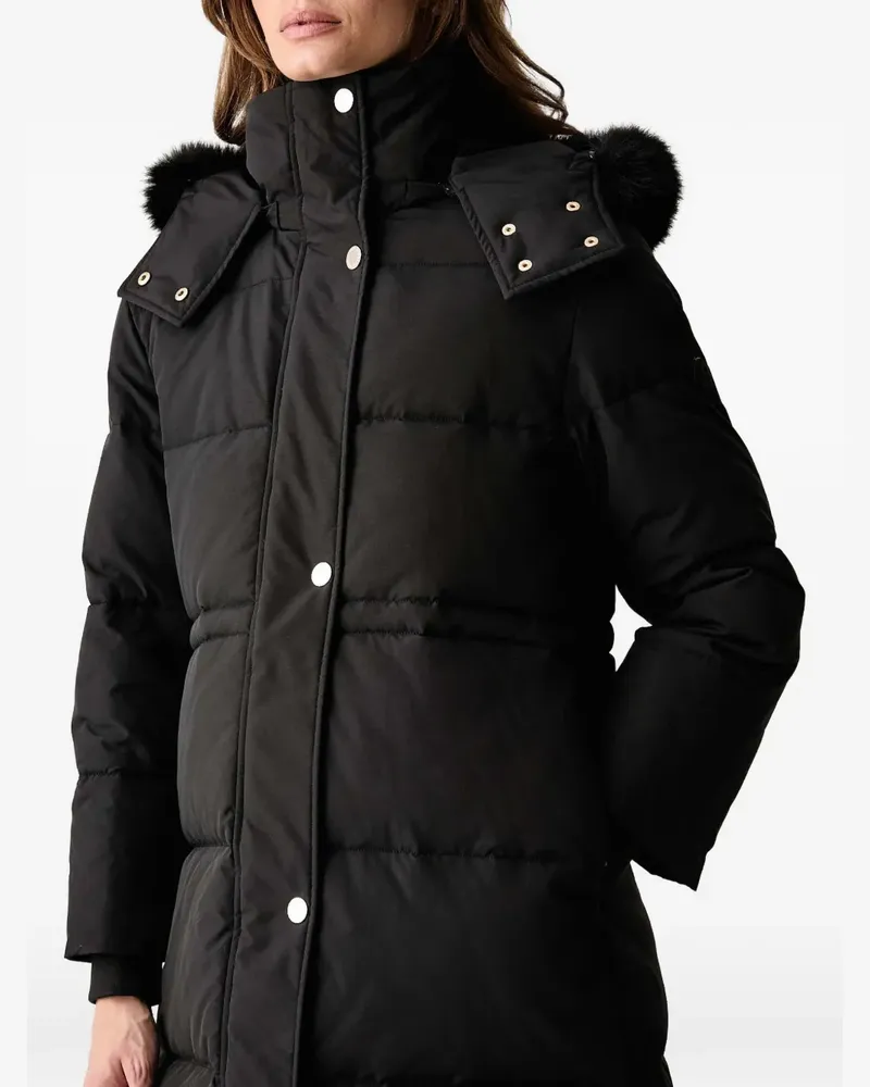 Morgan faux-fur-trim padded jacket - Schwarz Schwarz
