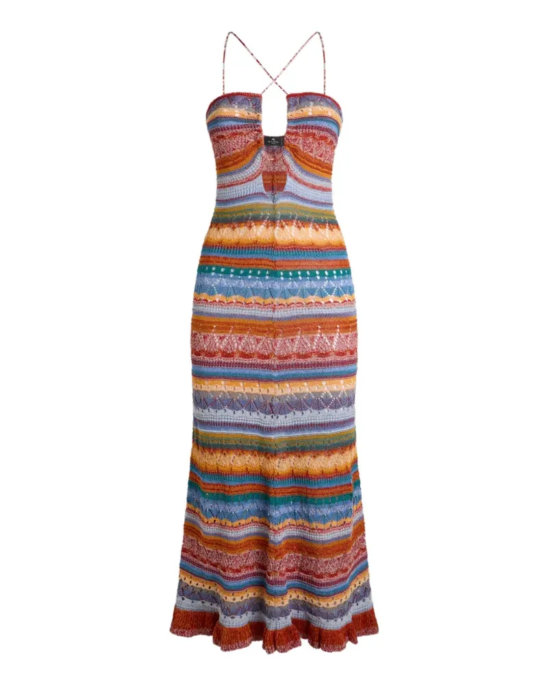 Etro striped knitted maxi dress - Rot Rot