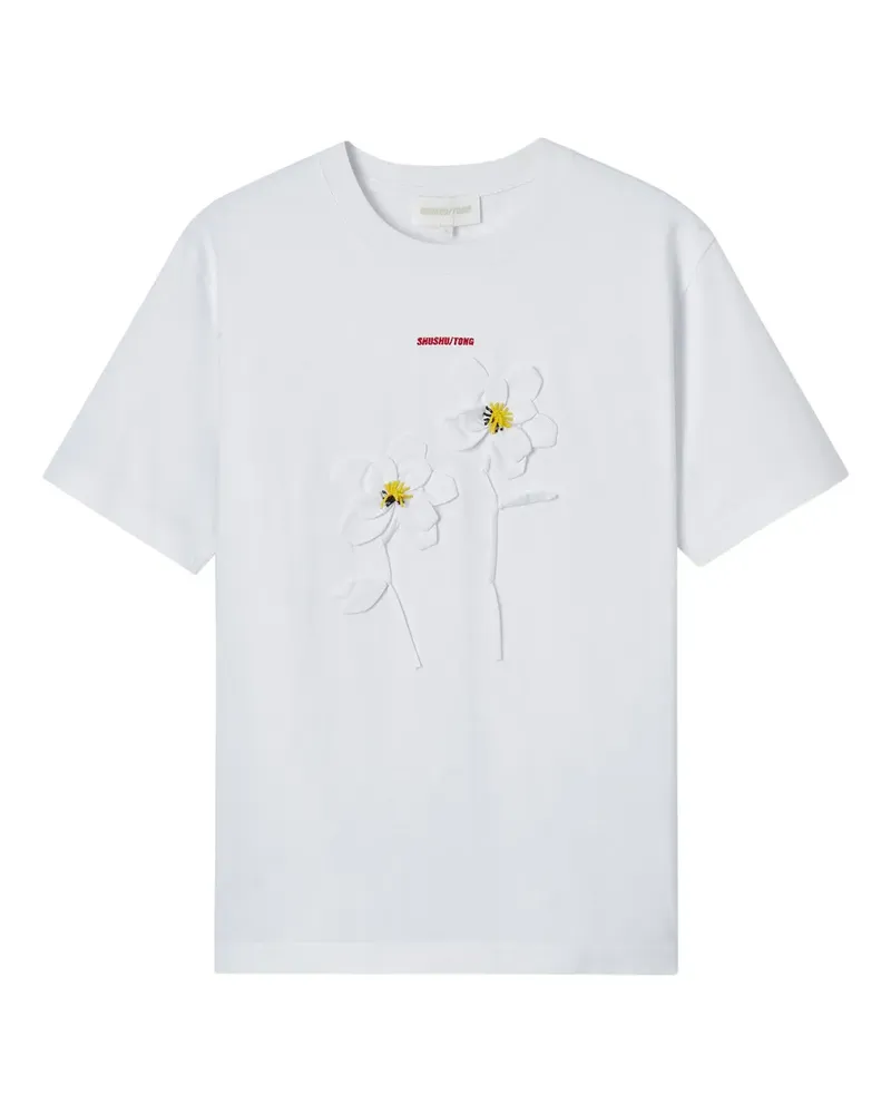 SHUSHU/TONG T-Shirt mit Blumenapplikation - Weiß Weiß