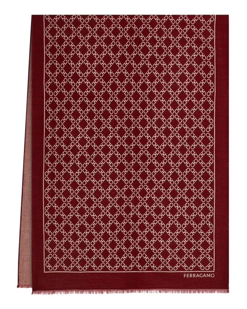 Ferragamo Gancini Jacquard-Stola mit Lurex - Rot Rot