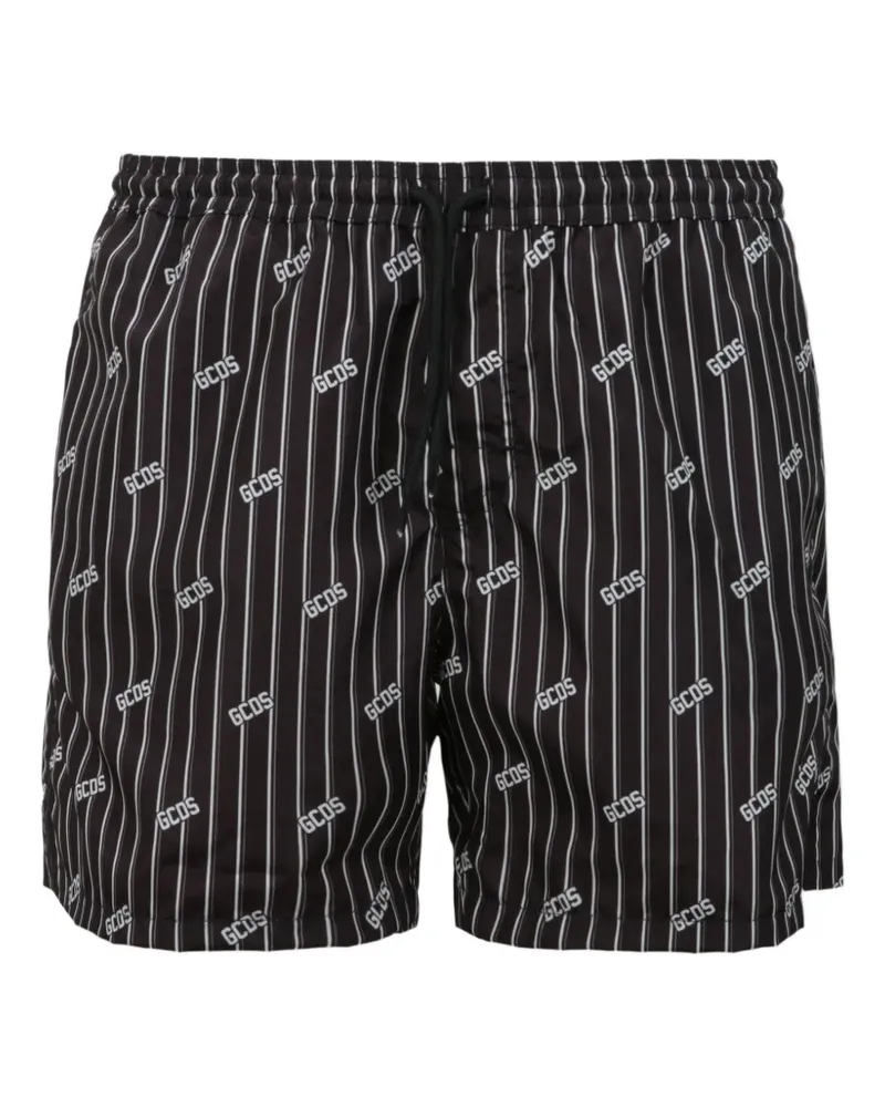 GCDS Badeshorts mit Logo-Print - Schwarz Schwarz