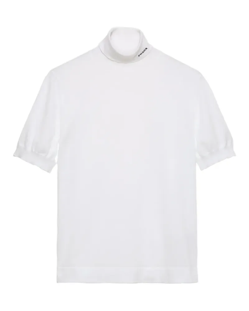 Prada Kurzärmeliger Rollkragenpullover - Weiß Weiß