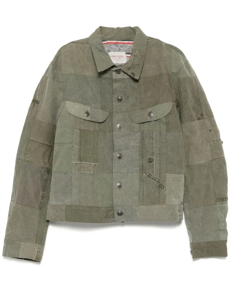 Greg Lauren Army Scrapwork Trucker-Jacke - Grün Grün