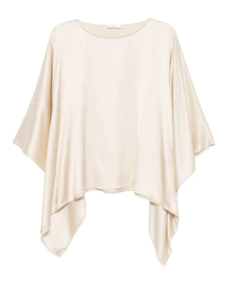 PANICALE Cashmere draped satin-finish cape - Nude Nude