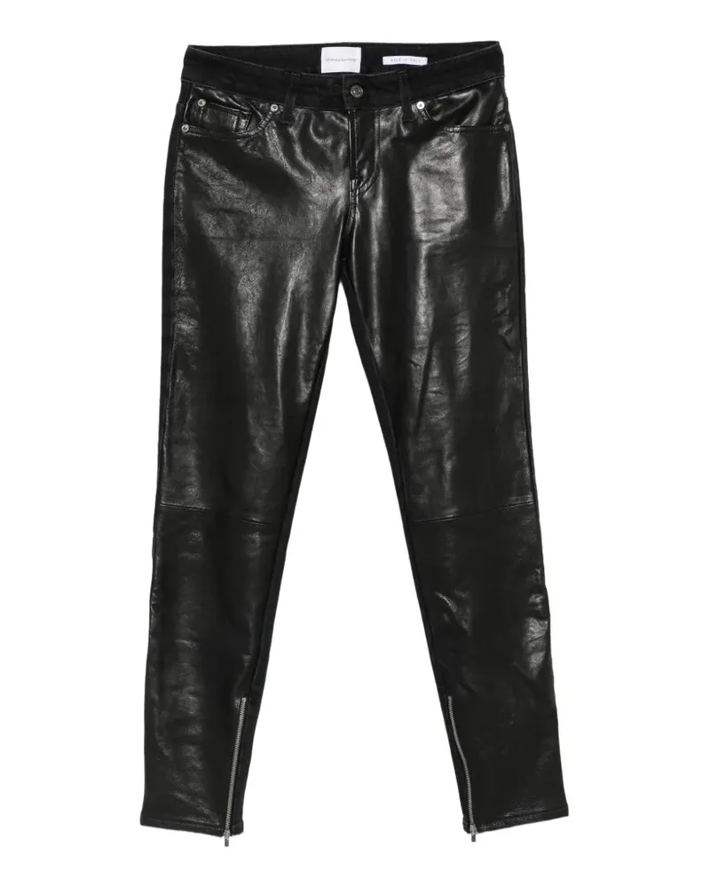 7 for all mankind Beschichtete Jeans mit Reißverschluss - Schwarz Schwarz