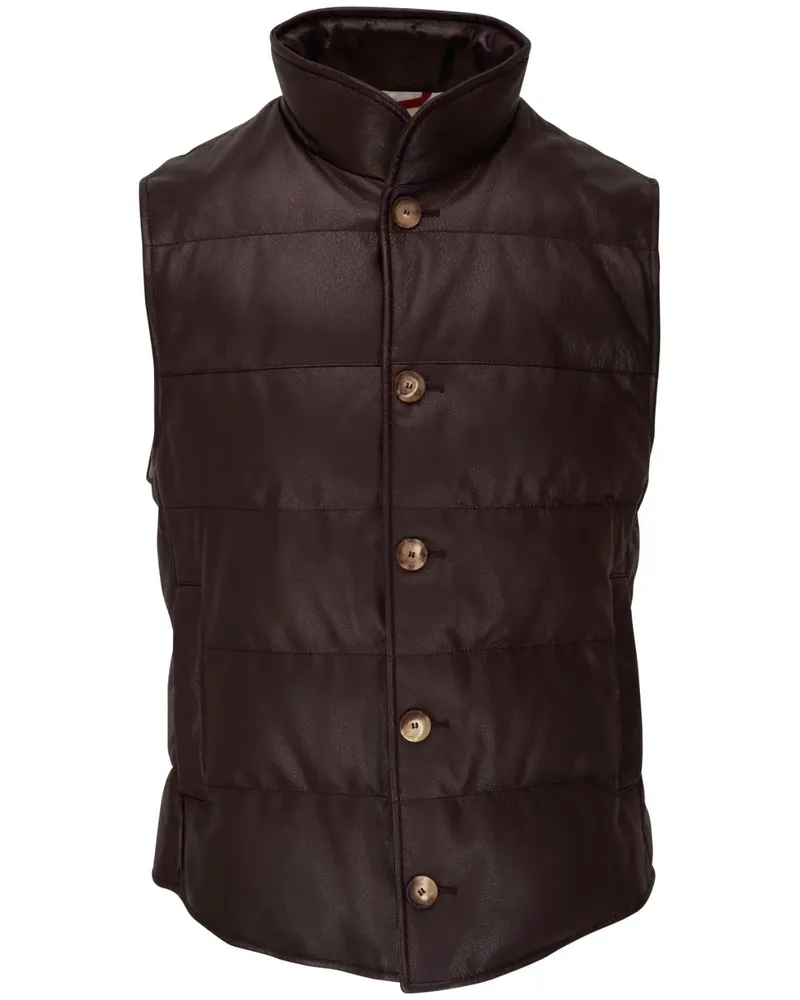 Brunello Cucinelli Daunenweste mit Knopfleiste - Braun Braun