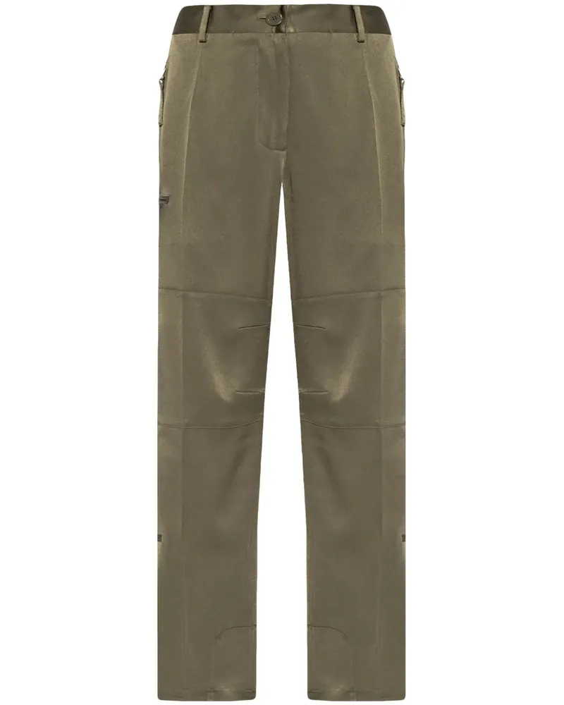 Helmut Lang Satinhose mit geradem Bein - Grün Grün