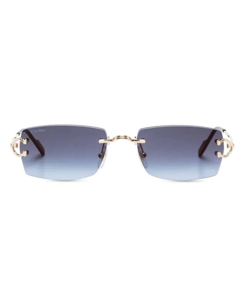 Cartier Sonnenbrille mit eckigem Gestell - Gold Gold
