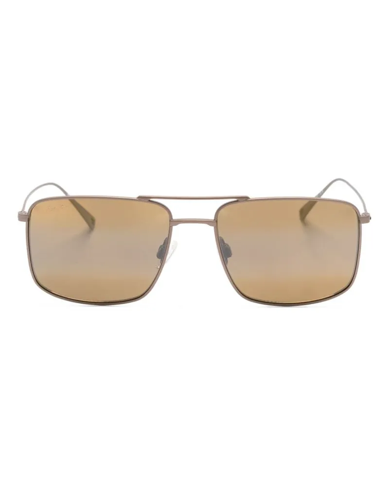 Maui Jim Eckige Aeko Pilotenbrille - Gold Gold