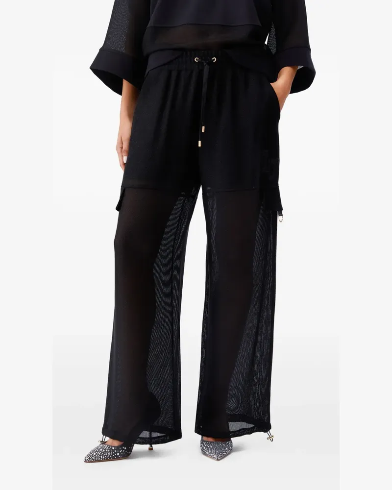Liu Jo sheer cargo pants - Schwarz Schwarz