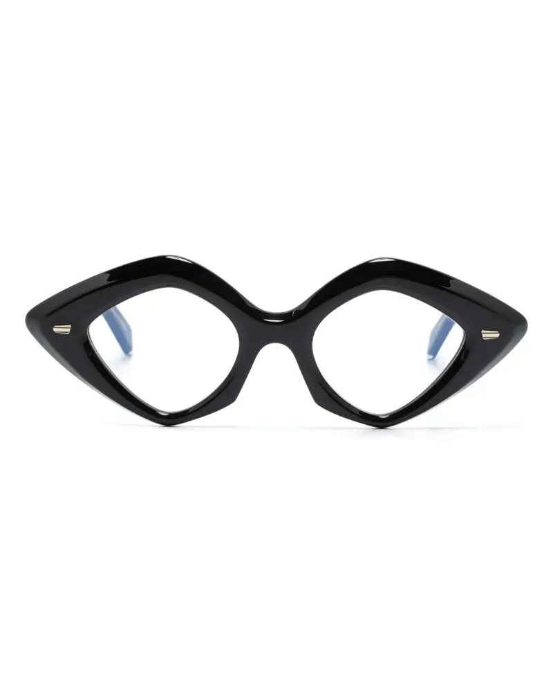 Cutler and Gross Cat-Eye-Brille mit Logo-Gravur - Schwarz Schwarz