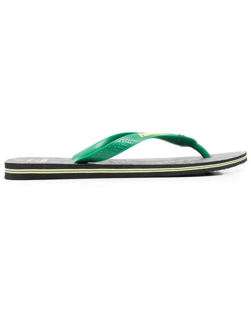 ROTATE Birger Christensen Flip-Flops mit Schlangenleder-Print - Grün Grün