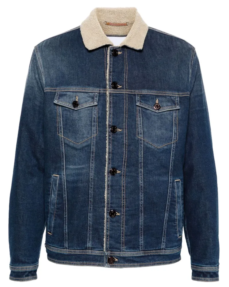 Jacob Cohën Jeansjacke mit Kontrastkragen - Blau Blau