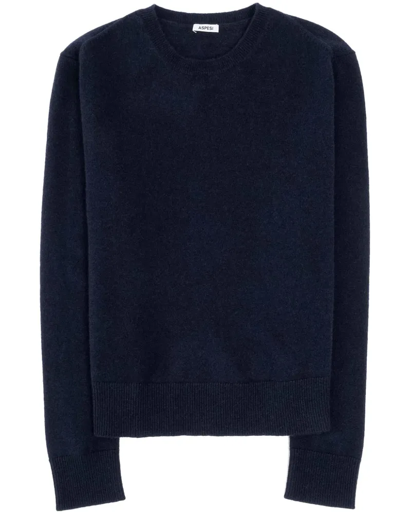 ASPESI Kaschmirpullover mit rundem Ausschnitt - Blau Blau