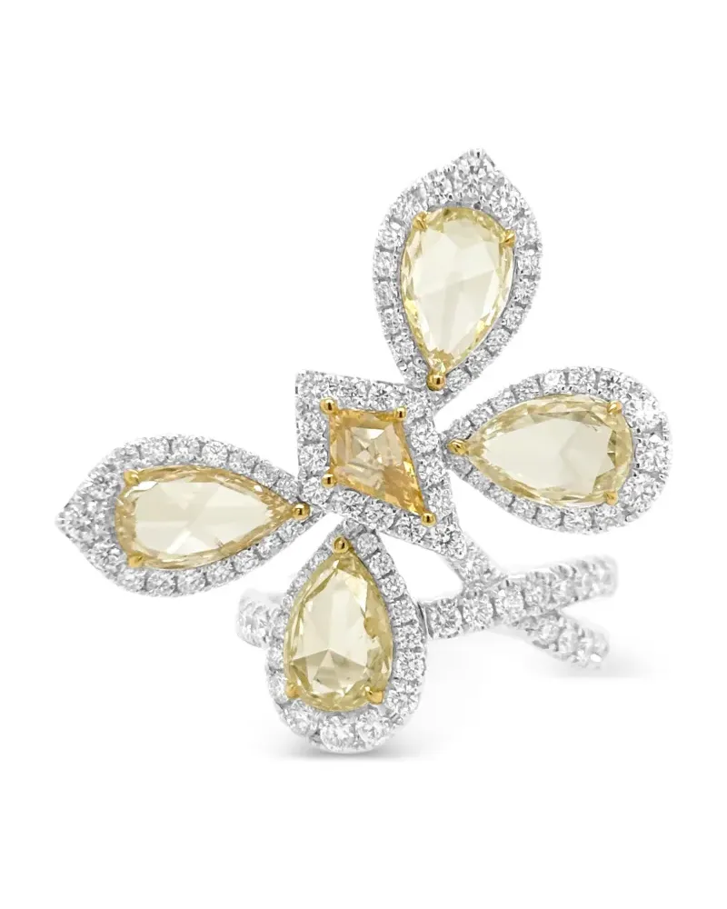 HYT Jewelry 18kt Gelb- und Weißgoldring mit Diamant - Silber Silber