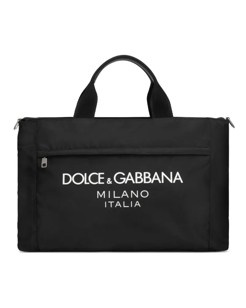Dolce & Gabbana Shopper mit Logo-Riemen - Schwarz Schwarz