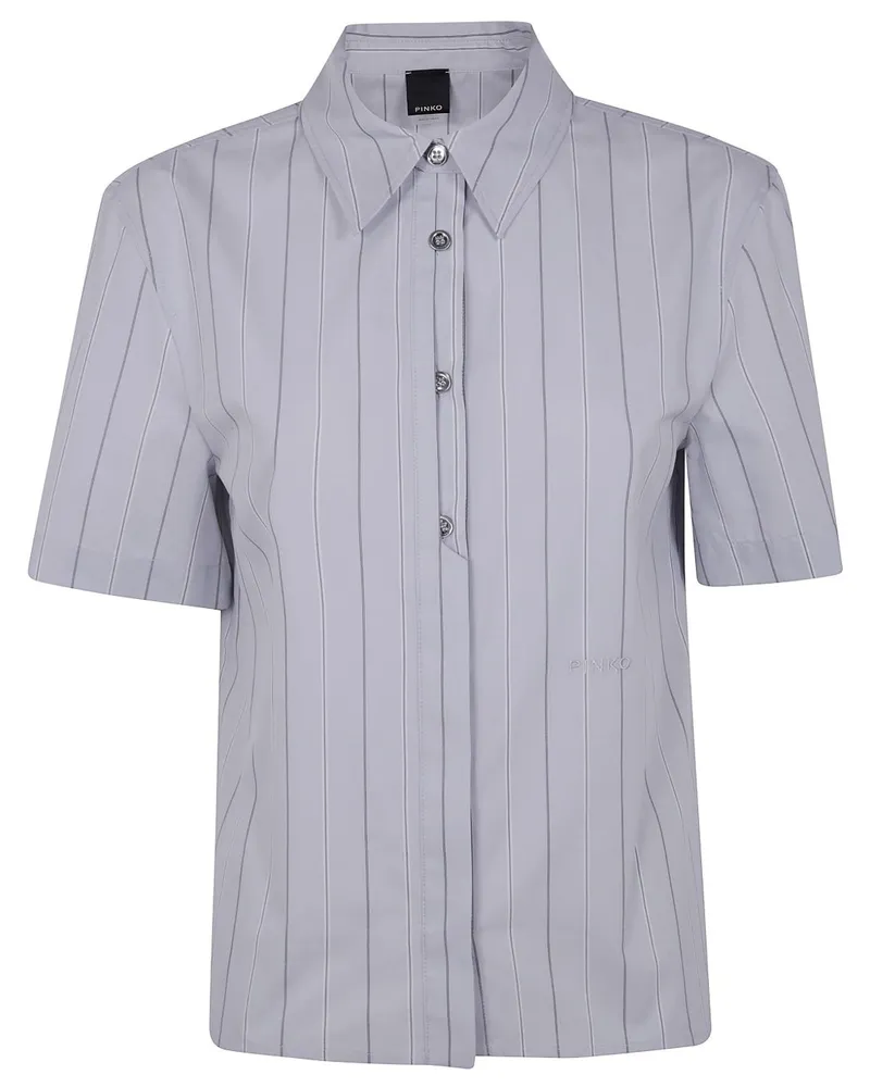 Pinko Gestreiftes Hemd - Silber Silber