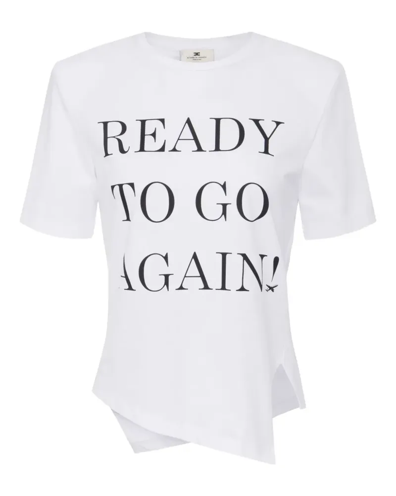 Elisabetta Franchi T-Shirt aus Baumwolljersey - Weiß Weiß