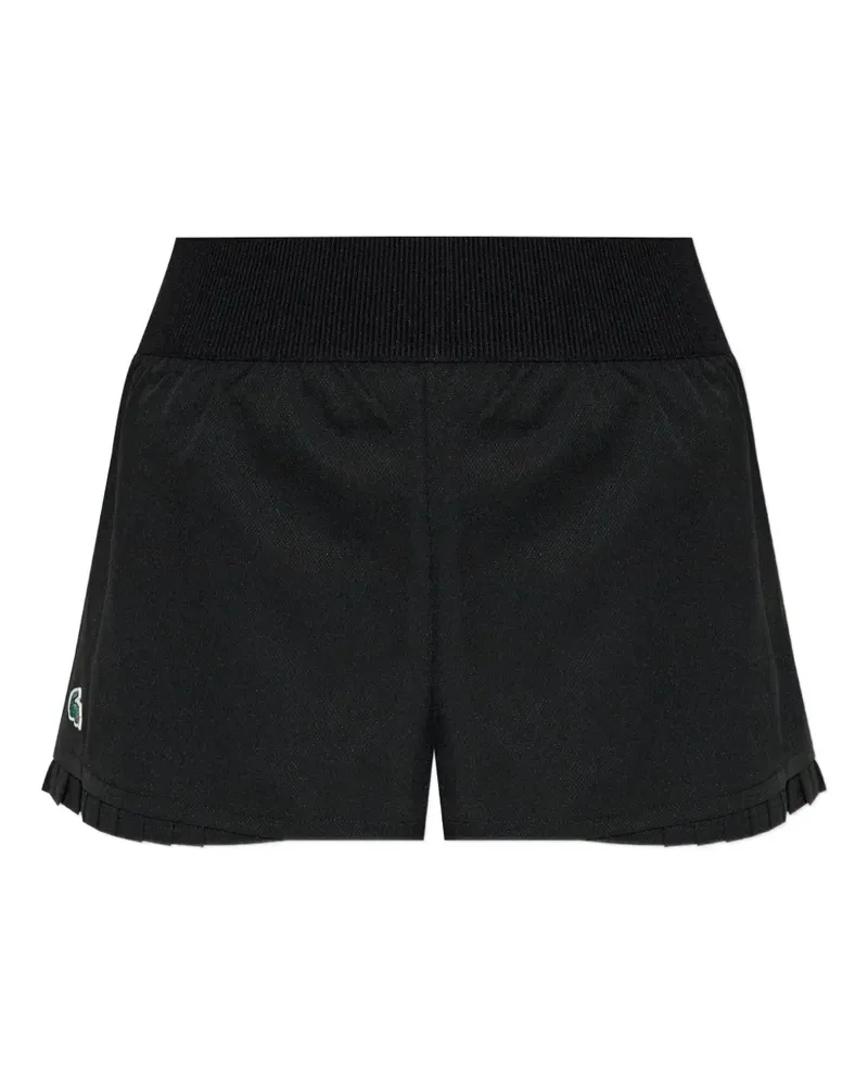 Lacoste Bundfaltenshorts mit Logo-Applikation - Schwarz Schwarz