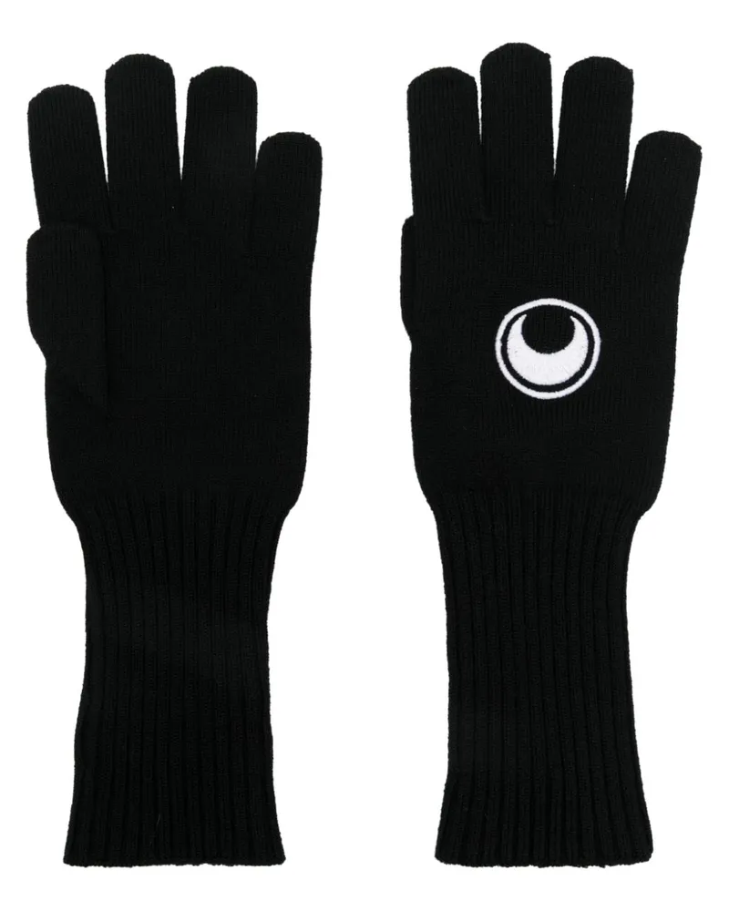 Marine Serre Gestrickte Handschuhe mit Mond-Logo - Schwarz Schwarz