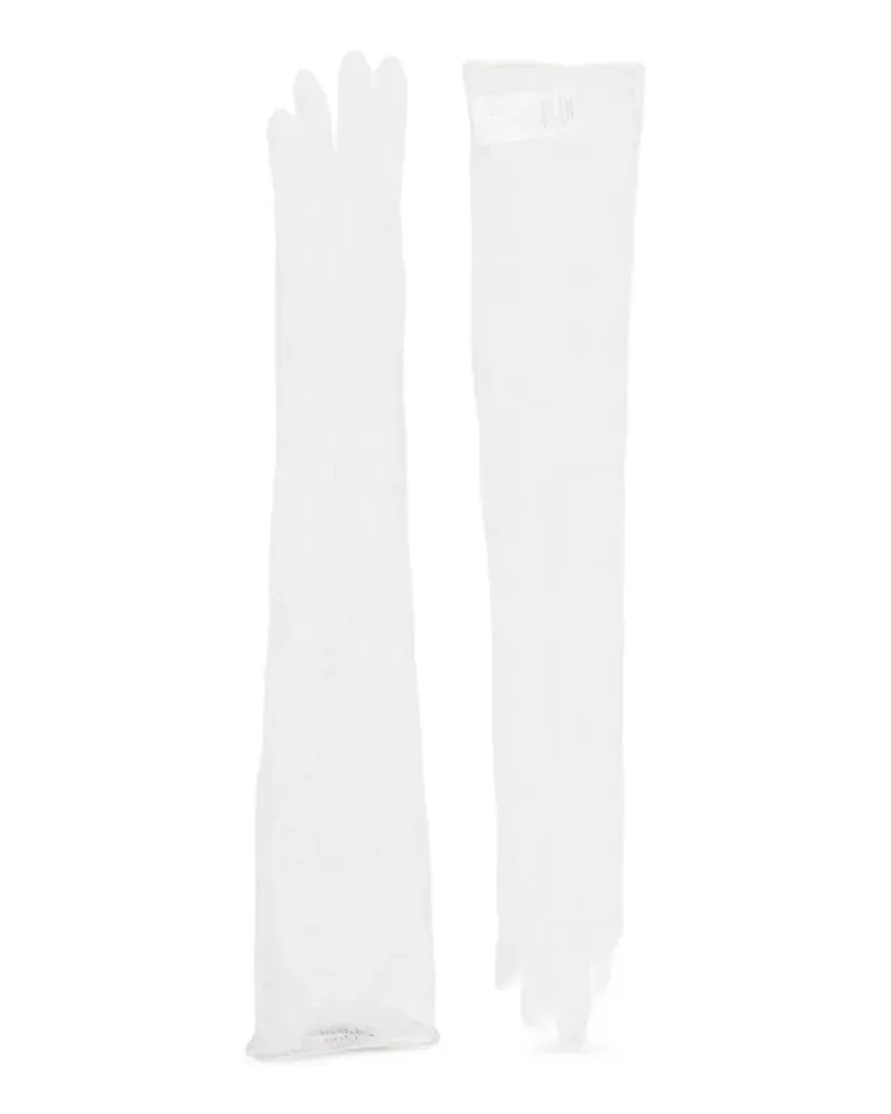 Oséree floral-lace gloves - Weiß Weiß