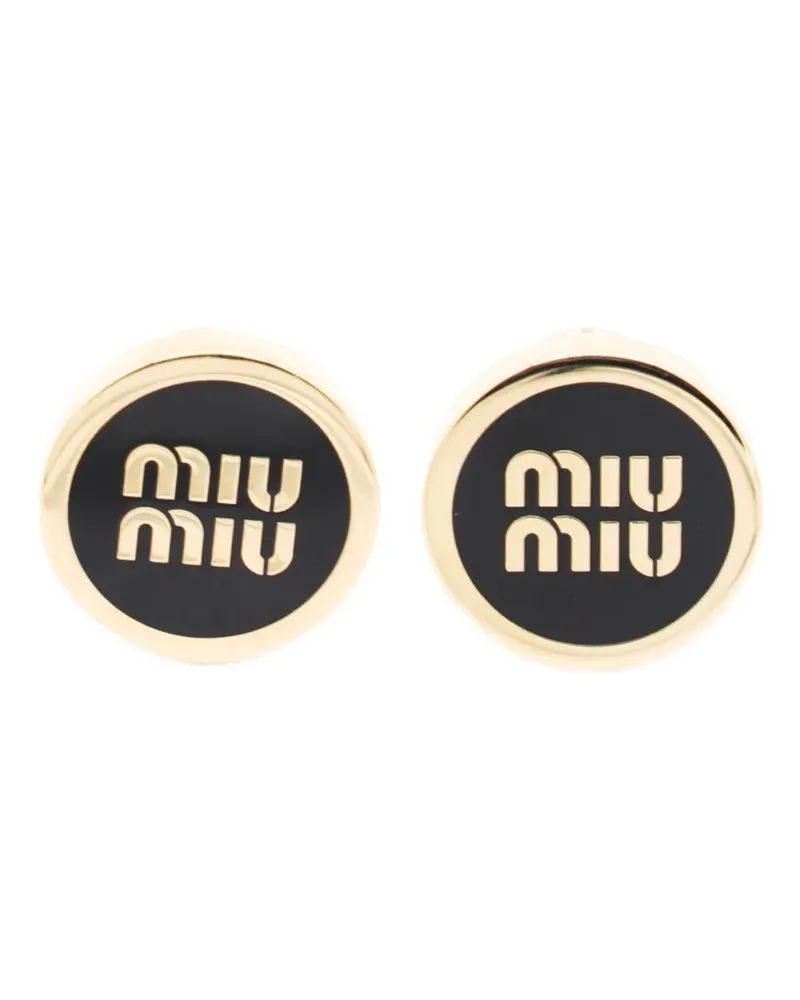 Miu Miu Ohrringe mit Logo-Verzierung - Gold Gold