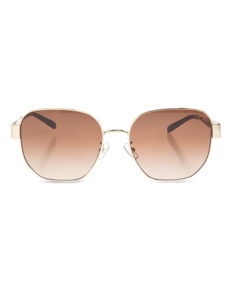 Tory Burch Geometrische Sonnenbrille mit Logo - Gold Gold