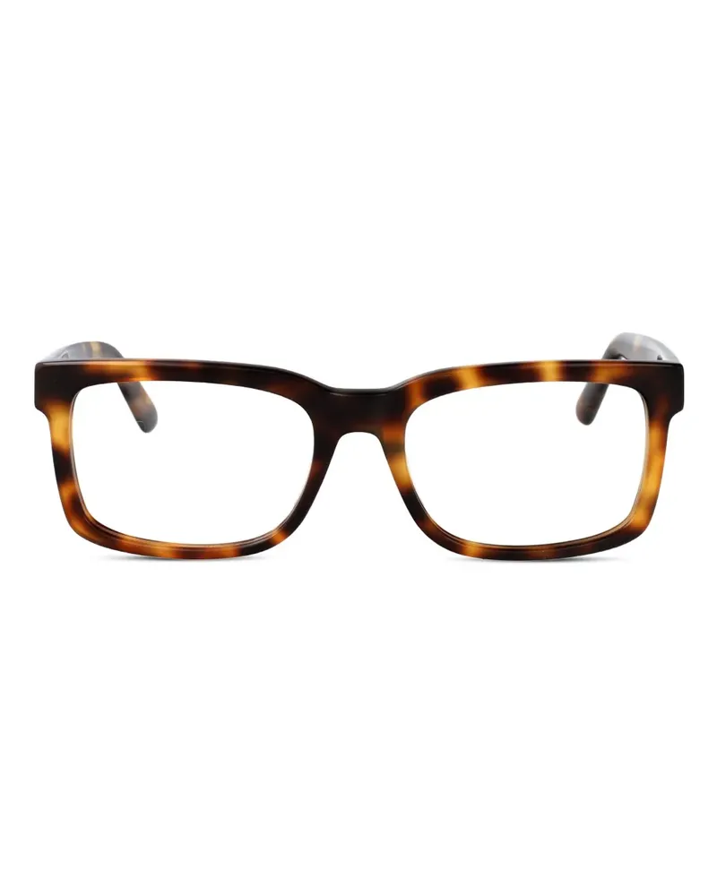 GCDS Eckige Brille mit Logo-Schild - Braun Braun