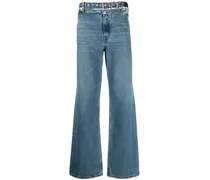 Halbhohe Evergreen Wide-Leg-Jeans - Blau