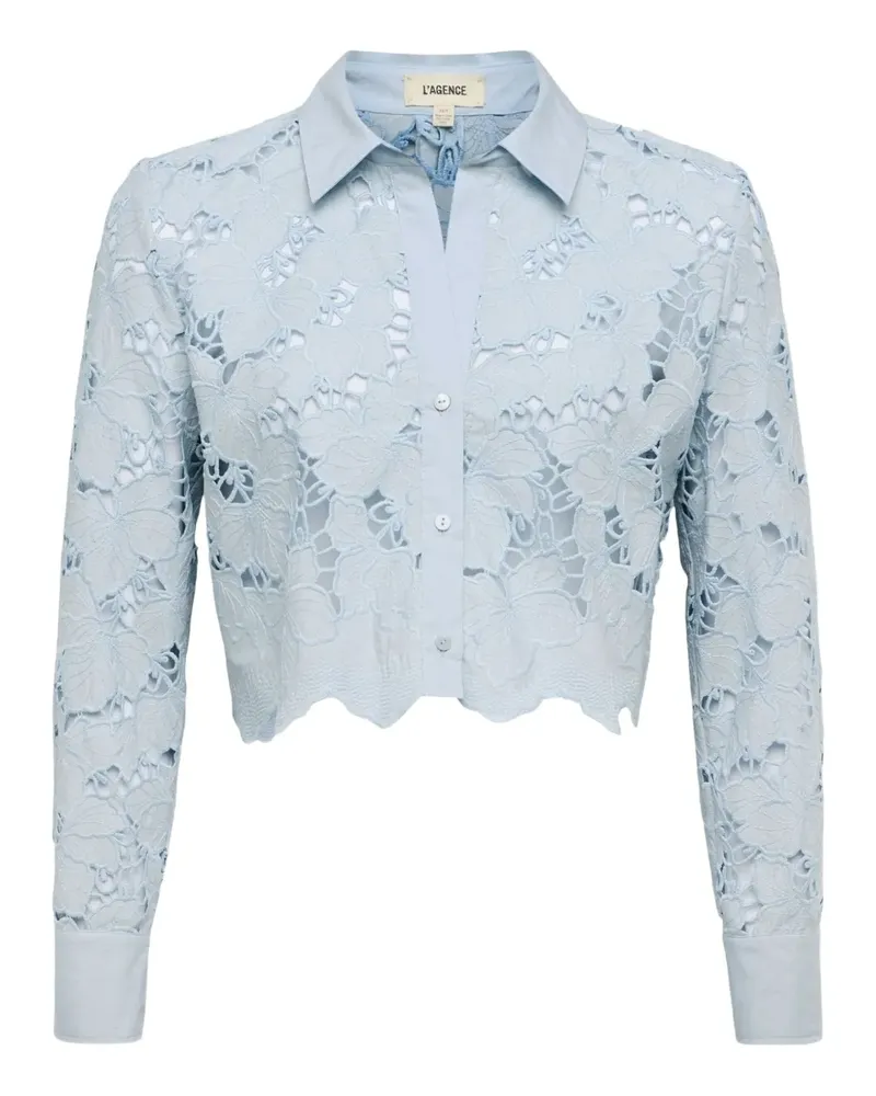 L'Agence Seychelle Hemd mit Blumenspitze - Blau Blau