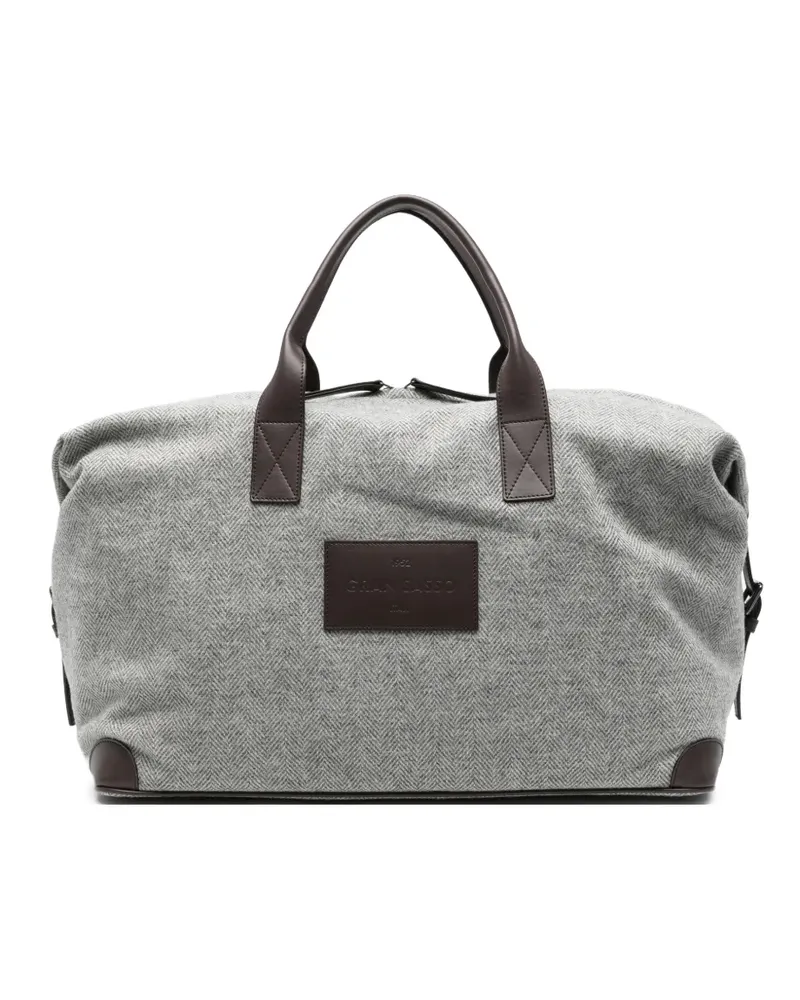Gran Sasso Tote Bag mit Fischgrätenmuster - Grau Grau