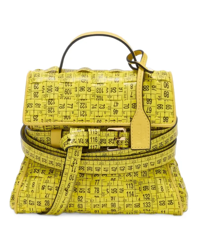 Moschino Tote Bag mit Maßband-Print und Schnalle - Gelb Gelb