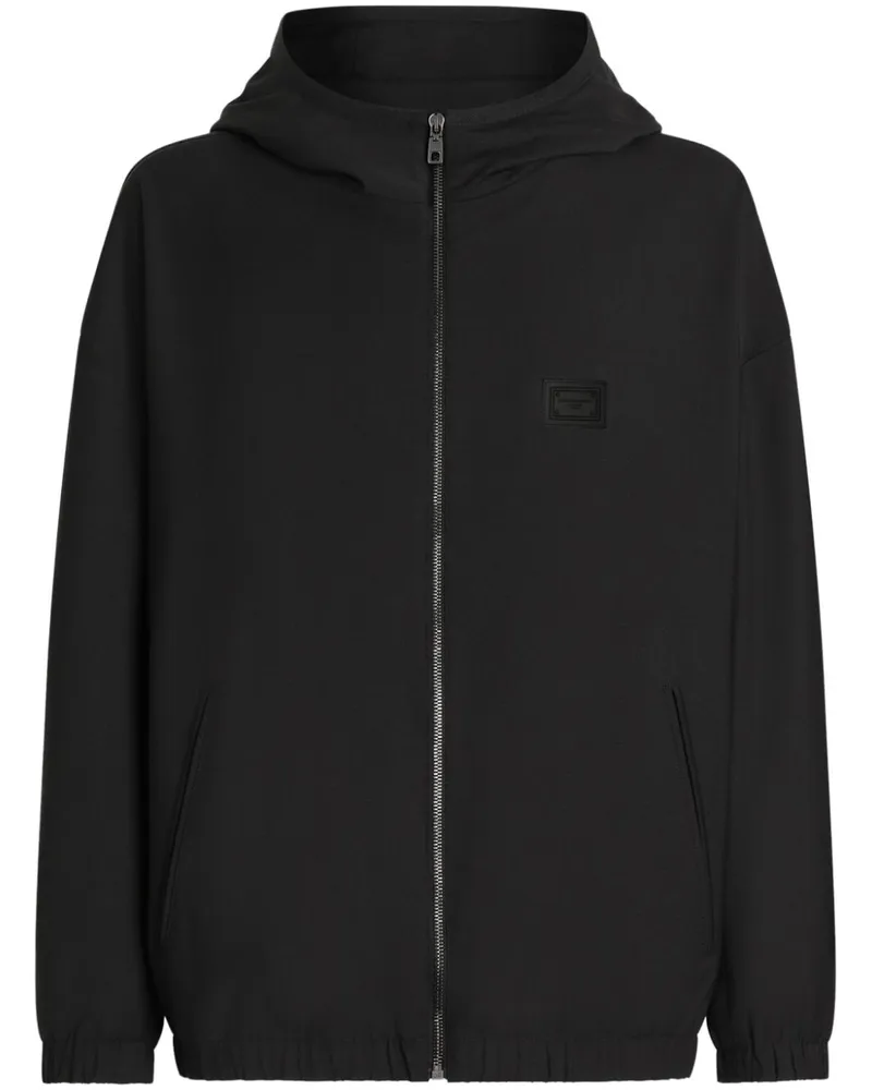 Dolce & Gabbana Leichte Jacke mit Applikation - Schwarz Schwarz