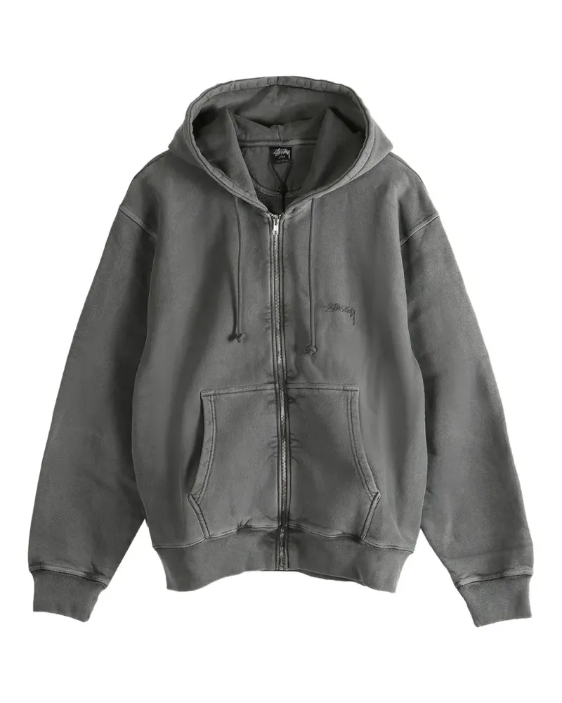 Stüssy zip-fastening hoodie - Grau Grau