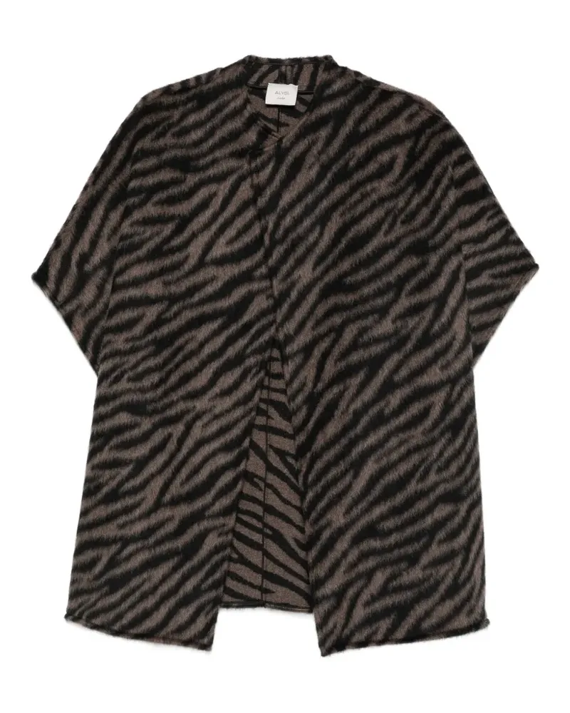 ALYSI Kurzärmelige Jacke mit Tiger-Print - Braun Braun
